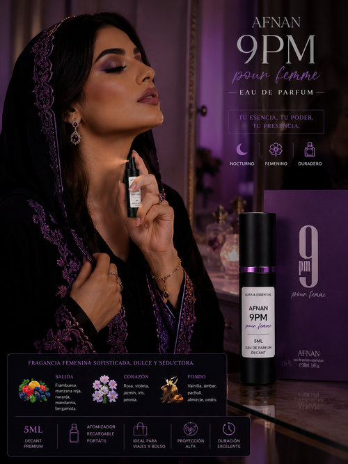 Afnan 9PM Pour Femme Decant 5ML Women. Eau De Parfum Original | Aura&Essential