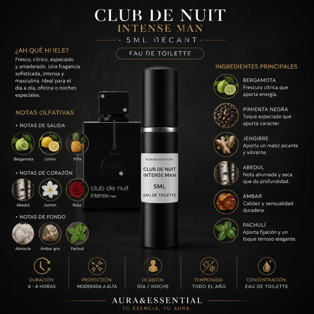 Club De Nuit Intense Man Decant 5ML | Eau De Toilette | Aura & Essential