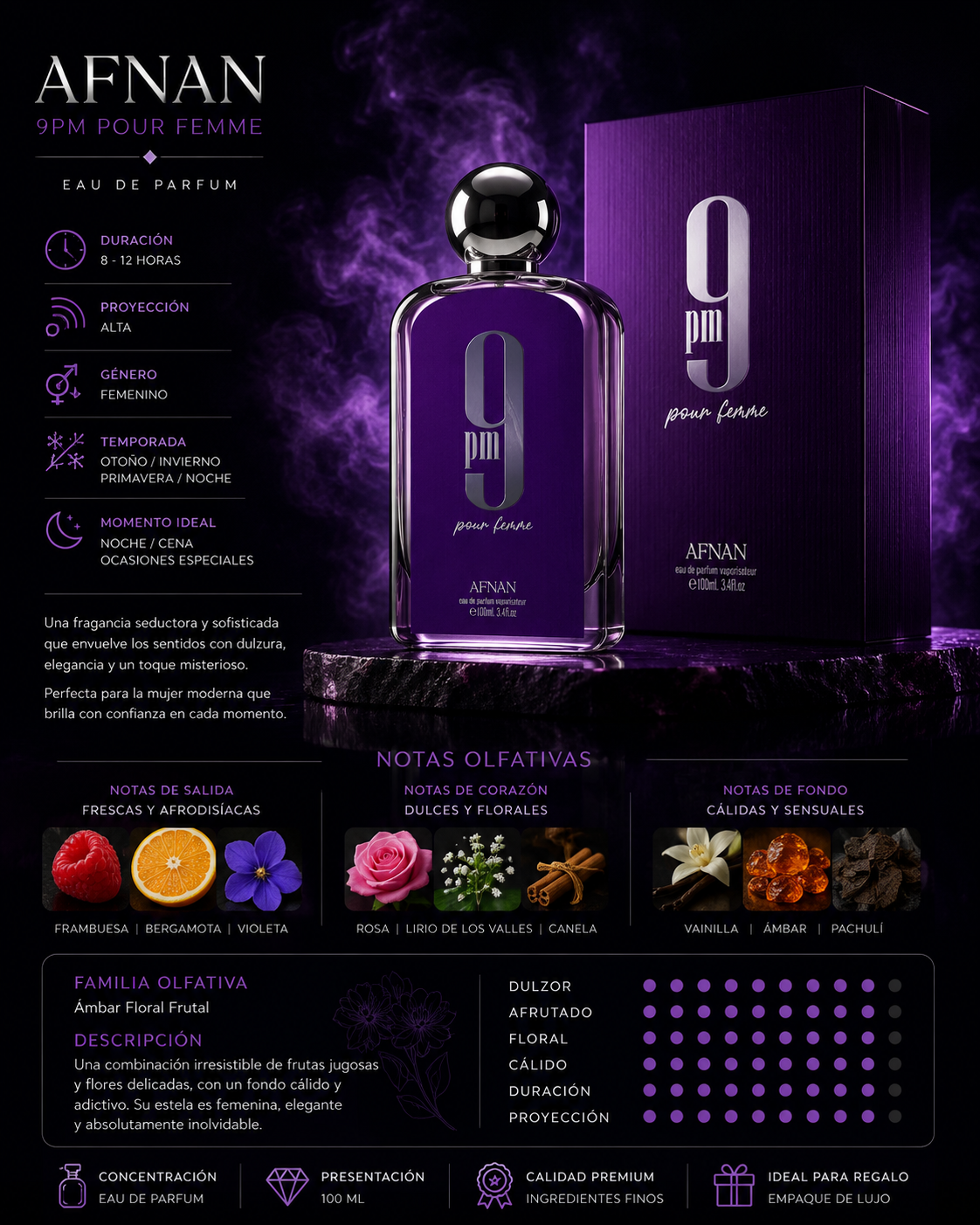 Afnan 9PM Pour Femme Eau de Parfum 100ml / 3.4oz